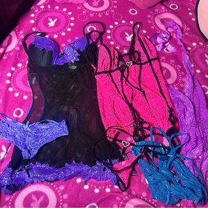 Sexy Lace Fishnet Lingerie Set Multiple Brands